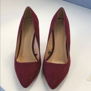 Burgundy suede heels